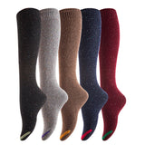 Lovely Annie 5 Pairs Cute Knee High Cotton Socks for Women. Cozy, Fluffy, and Fancy With a Wide Color And Size Range LA8212 Size 6-9 (Random)
