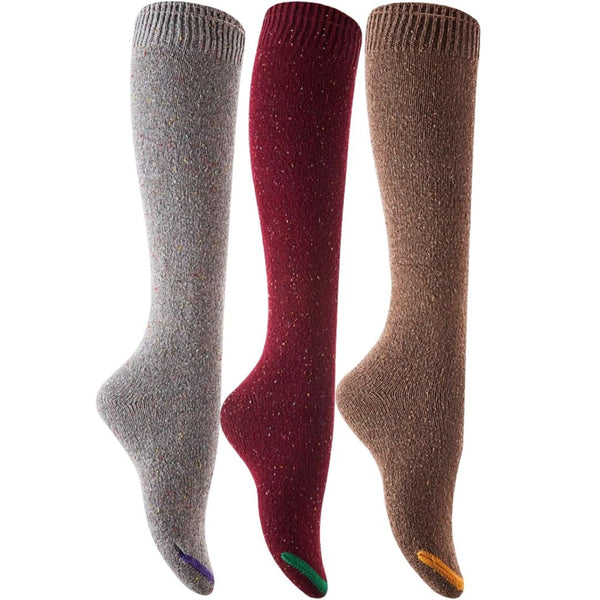 Lovely Annie Women's 3 Pairs Cute High Knee Cotton Socks, Cozy Fluffy Fancy with a Wide Color and Size Range Size 7-9 A158212(Random)