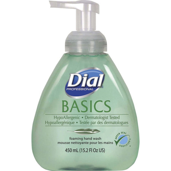 Dial Basics HypoAllergenic Foam Hand Soap - Fresh Scent Scent - 15.20 oz - Pump Bottle Dispenser - Hand - Green - 4 / Carton | Bundle of 2 Cartons