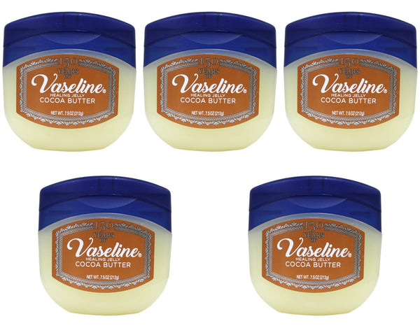 5 Pack Vaseline Cocoa Butter Petroleum Jelly 7.5 Ounce each