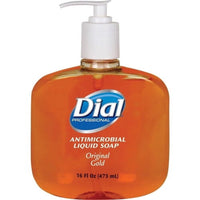 Dial Original Gold Antimicrobial Liquid Soap 16 fl oz (473.2 mL) - Pump Bottle Dispenser - Bacteria Remover, Kill Germs - Hand, Skin - Gold - 1 Each
