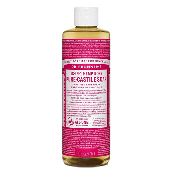 CASTILE SOAP ROSE 16OZ