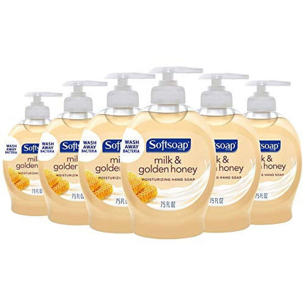 Softsoap Moisturizing Liquid Hand Soap, Milk And Honey - 7.5 Fluid Ounce (6 Pack)