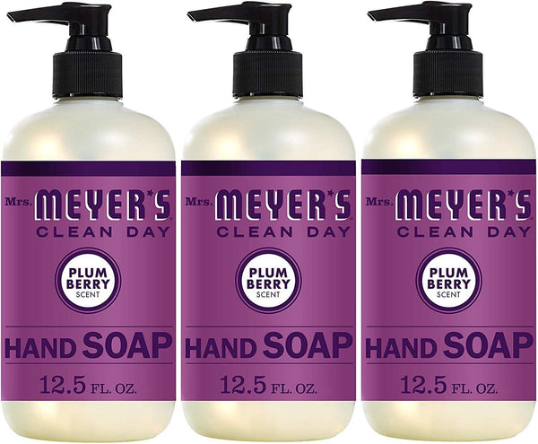 Mrs. Meyers Clean Day Liquid Hand Soap, Plum Berry Scent, 12.5 Ounce Bottle Pack of 3