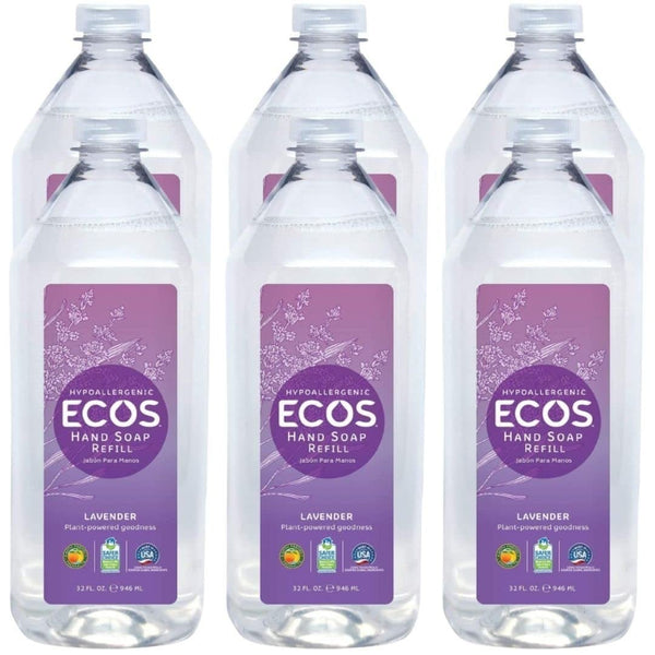 Earth Friendly Products Hand Soap Refill, Lavender, 32 Ounce 6-Packs