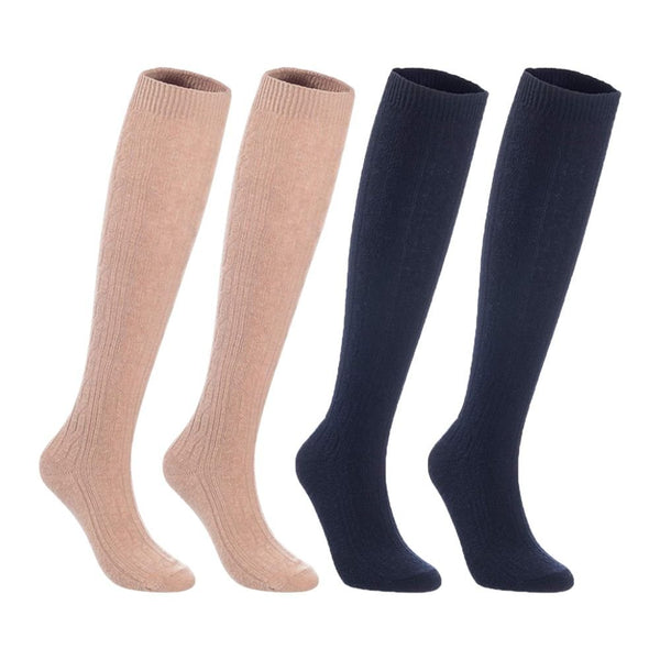 Lovely Annie Big Girls Women's 4 Pairs Delightful Knee High Wool Boot Socks. Long-Lasting Fancy and Cozy HR158121 Size 6-9 Assorted Colors