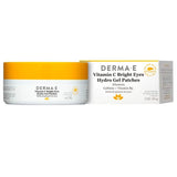 DERMA E Vitamin C Bright Eyes Hydro Gel Patches Instantly Transform Dark Circles, Puffy, Dry, Eyes into Well-Rested 4-Packs