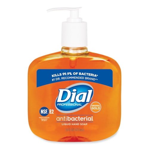 Dial Gold Antibacterial Liquid Hand Soap, Floral, 16 oz Pump, 12/Carton