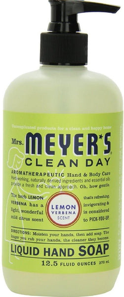 Mrs. Meyers Clean Day Liquid Hand Soap, Lemon Verbena 12.5 oz (Pack of 4)