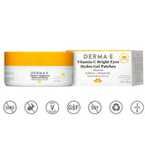 DERMA E Vitamin C Bright Eyes Hydro Gel Patches Instantly Transform Dark Circles, Puffy, Dry, Eyes into Well-Rested 4-Packs