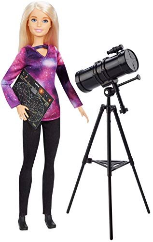 ??Barbie Astrophysicist Doll, Blonde with Telescope and Star Map, Inspired by National Geographic