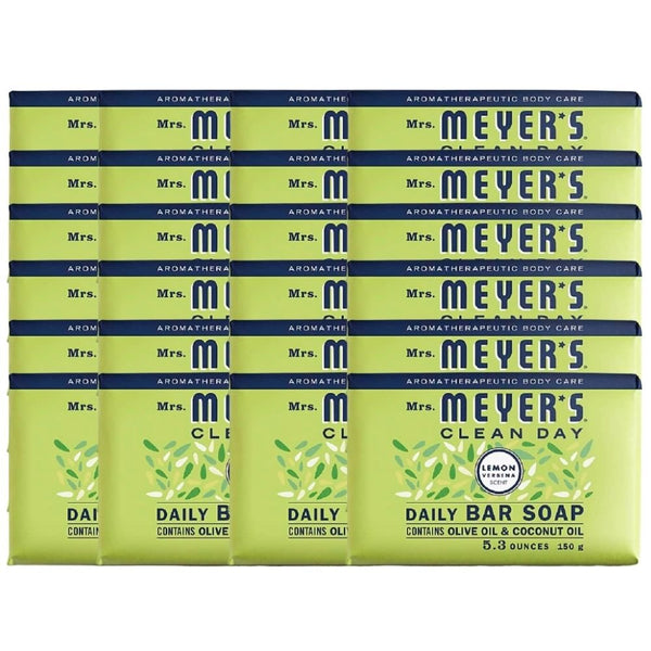 Bar Soap, Lemon Verbena Scent, Vegetable Based, Lather Rich and Creamy, No Artificial Colors, Use as Body Wash or Hand Soap, Long Lasting Fragrance, Cruelty Free, 5.3 OZ Per Bar, (24 Bars)