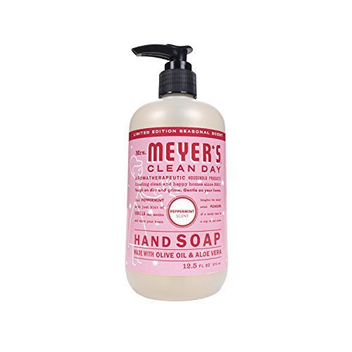 Mrs. Meyer's Clean Day Liquid Hand Soap, Cruelty Free and Biodegradable Formula, Peppermint Scent, 12.5 oz