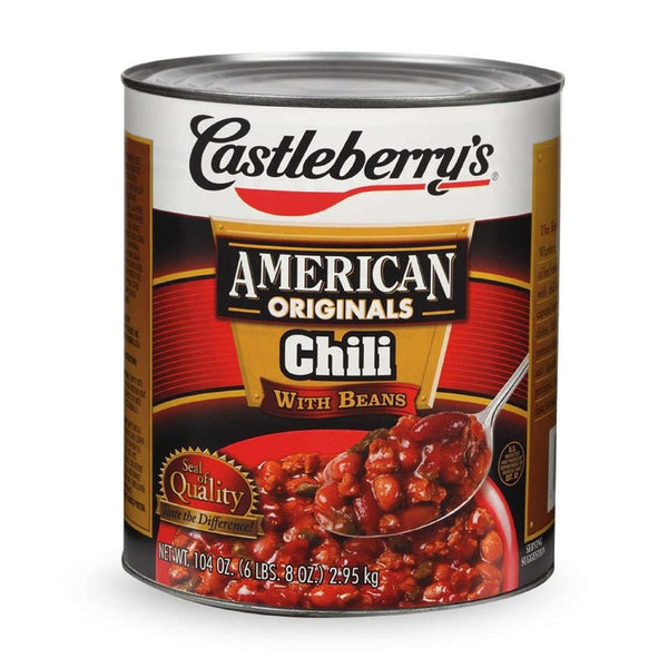 Castleberry's Amercan Original Chili with Beans, 106 Oz, Pack of 4