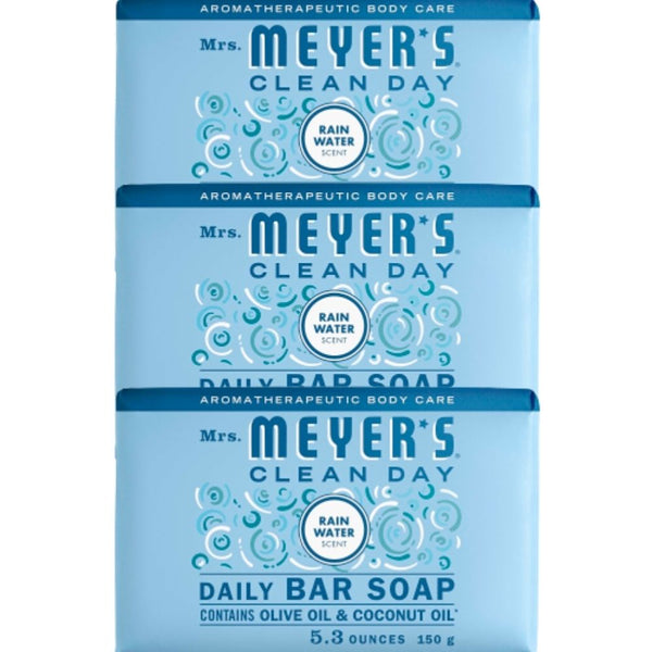 Bar Soap, Rainwater Scent, Feeling Skin Softer and Smoother, Lather Rich and Creamy, Chosen Ingredients, Artificial Colors, Long Lasting Fragrance, Cruelty Free, Pack of 3, 5.3 OZ Per Bar