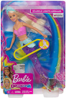 Barbie Dreamtopia Sparkle Lights Mermaid Doll with Swimming Motion and Underwater Light Shows, Approx 12-Inch with Pink-Streaked Blonde Hair, Gift for 3 to 7 Year Olds.