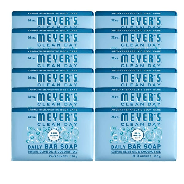 Bar Soap, Rainwater Scent, Feeling Skin Softer and Smoother, Lather Rich and Creamy, Chosen Ingredients, Artificial Colors, Long Lasting Fragrance, Cruelty Free, Pack of 12, 5.3 OZ Per Bar