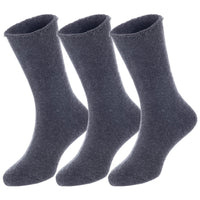3 Pairs Children's Wool Socks for Boys & Girls. Comfy, Durable, Stretchable, Sweat Resistant Colored Crew Socks LK0601 Size 12M-24M (Dark Grey)