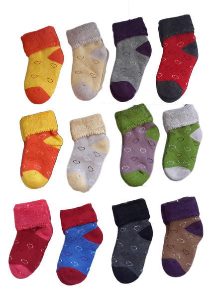 Lovely Annie 4 Pairs Children Wool Blend Socks Heart B 12M-36M Random Color