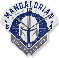 Star Wars- Mandalorian Legendary Warrior Bounty Hunter Wall Clock- Frameless
