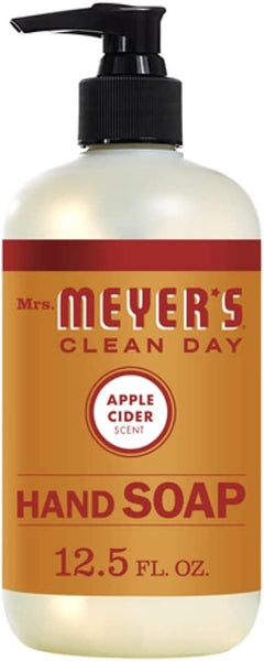 Mrs. Meyer's Clean Day Liquid Hand Soap, Cruelty Free & Biodegradable Hand Wash Made with Essential Oils, Apple Cider Scent, 12.5 Fl oz Bottle (Pack of 6)
