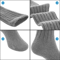 Lovely Annie 2 Pairs Thick & Warm Children's Wool Socks for Kids Perfect as Winter Snow Sock and All Seasons Size 6M-2Y Boy Random Color