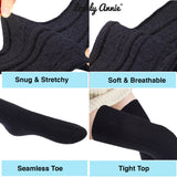 Incredible Women's 3 Pairs Thigh High Cotton Socks Unique, Durable And Super Soft For Everyday Relaxed Feet LAW1025 Size 6-9 (Black)