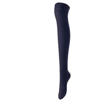 Lovely Annie Women's 3 Pairs Incredible Durable Super Soft Unique Over Knee High Thigh High Cotton Socks Size 6-9 A1024(Navy)