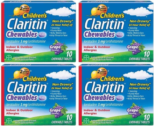 Kids Chewable Tablets Chews 10 Tablets Per Pack, Pack of 4