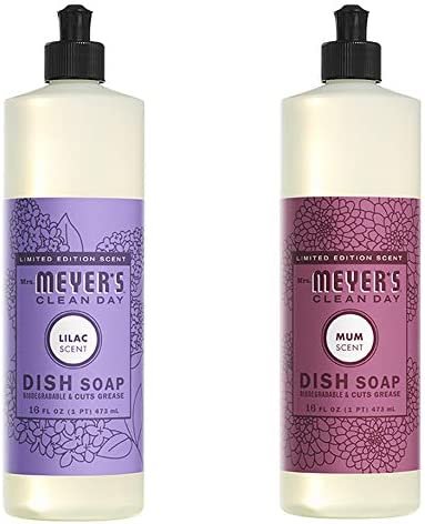 Liquid Dish Soap, Cruelty Free Formula, 1 Pack Lilac, 1 Pack Mum, 16 OZ each