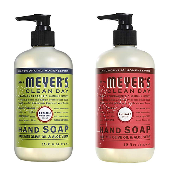 Effective Liquid Hand Soap for Daily Use | Natural Hand Soap w/ Essential Oils for Hand Wash | Cruelty Free Eco Friendly Product, 1 Bottle Lemon Verbena, 1 Bottle Rhubarb, 12.5 OZ each