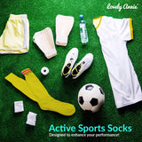 Lovely Annie 1 Pair Ultra Comfortable Girls Knee High Sports Socks Perfect as Activewear as Soccer, Football, and Other Sports XL002 Size XXS Yellow