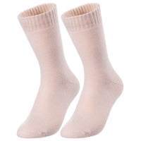 Lovely Annie Perfect Fit, and Cozy Men's 2 Pairs Wool Blend Crew Socks For Healthy Feet With A Wide WD Plain Size 6-9(Beige)