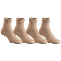 Lovely Annie Boys Children 4 Pairs Pack Non Slip Pure Cotton Socks 1Y-3Y(Beige)