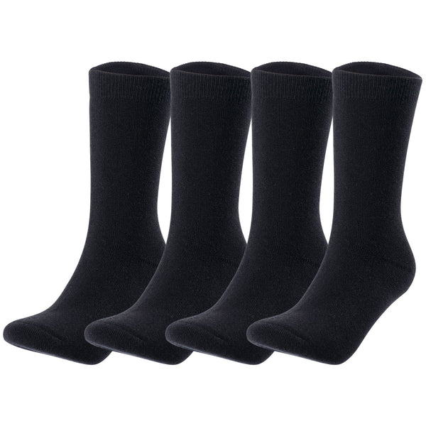 Lovely Annie Men's 4 Pairs High-Performance Wool Socks | Breathable & Lightweight Crew Socks as Hiking Socks & Running Socks L-1802-M Black