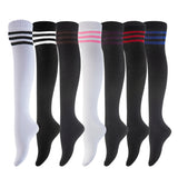 Incredible Women's 6 Pairs Thigh High Cotton Socks, Durable And Super Soft For Everyday Relaxed Feet RX One Size(w/o Black Strip Color)