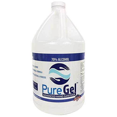 70% Ethanol Alcohol Gel Hand Sanitizer by Pure Gel 128oz Made in U.S.A. 6-Packs