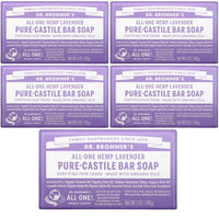 Moisturizing Bar Soap Soothing Clean, Made with Essential Oils, Cruelty Free Cleanser that Washes Away Dirt, Lavender Scented, 5 OZ Bar Soap, 5 Bar Soaps