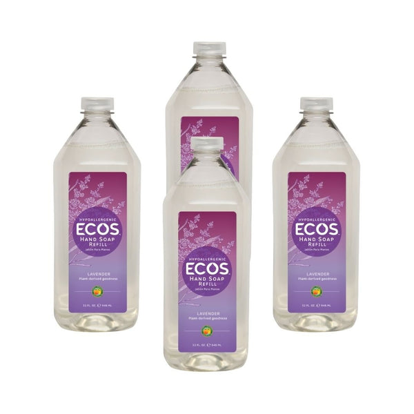 Earth Friendly Products Hand Soap Refill, Lavender, 32 Ounce 4-Packs