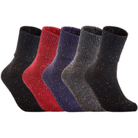 Lian LifeStyle Women's 6 Pair's Exceptional High Crew Wool Socks Non Slip, Cozy and Cool HR1412 Size 6-9 (6 Colors)