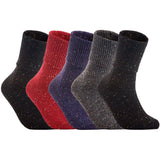 Lian LifeStyle Women's 6 Pair's Exceptional High Crew Wool Socks Non Slip, Cozy and Cool HR1412 Size 6-9 (6 Colors)