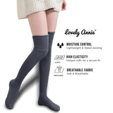 Incredible Women's 3 Pairs Thigh High Cotton Socks Unique, Durable And Super Soft For Everyday Relaxed Feet LAW1025 Size 6-9 (Assorted)