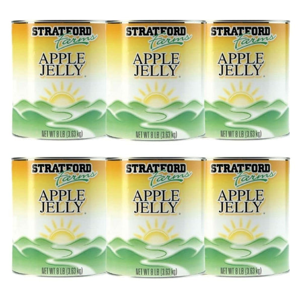 StratFord Farms, Apple Jelly, Non GMO, Keto Friendly, Vegan and Gluten Free, Delicious, Low Glycemic Index and Fewer Calories, Pack of 6, 128 Fl OZ Per Pack