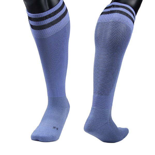 Lovely Annie 1 Pair Ultra Comfortable Girls Knee High Sports Socks Perfect as Activewear as Soccer, Football, and Other Sports XL003 XS(Light Blue)