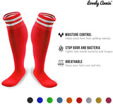 Lovely Annie Women's 2 Pairs Knee High Sports Socks for Baseball/Soccer/Lacrosse 003 M(Red)