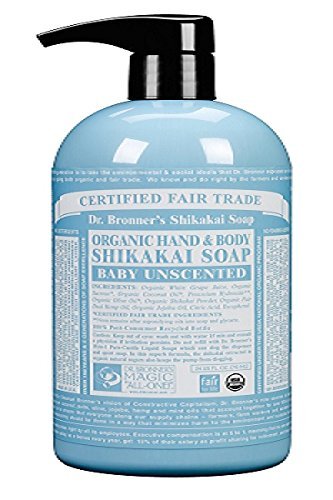 Dr. Bronner's Magic "All-One!" Organic Fair Trade Shikakai Soap, Baby Unscented, 24-Ounce Pump Bottles