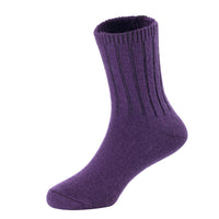 6 Pairs Children's Durable, Stretchable, Thick & Warm Wool Crew Socks. Perfect as Winter Snow Sock and All Seasons FS01 6P Size 4Y-6Y(Purple)