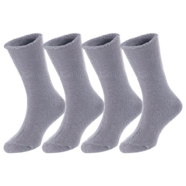 4 Pairs Children's Wool Socks for Boys and Girls. Durable, Sweat Resistant Colored Crew Socks Perfect for All Season LK0601 Size 12M-24M (Grey)