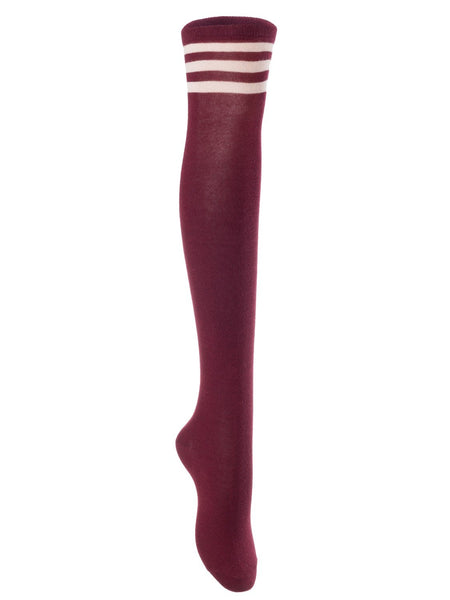 Women's 1 Pair Thigh High Socks J1022 Over the Knee High Leg Wamers Girls Winter Warm Crochet Socks J1022(Wine) 4p1c7