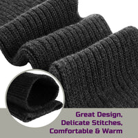 Lovely Annie Big Girl's & Women's 3 Pairs Exceptional Non Slip, Cozy and Cool Knee High Wool Socks ABGFS05 Size 6-9 (Black, Beige, Navy)